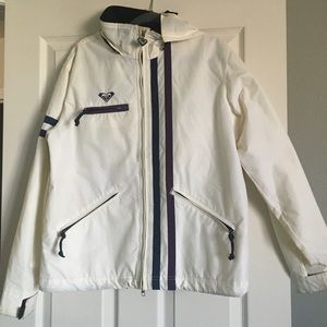 Vintage Roxy Snowboarding Jacket with Detachable Hood, Medium